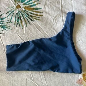 Skatie Blue One-Shoulder Bikini TOP ONLY